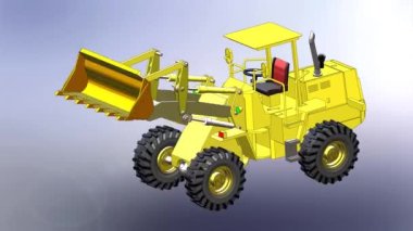 Çok amaçlı kullanım için tekerlek yükleyici canlandırması