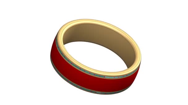 Rood Goud Mode Ring Sieraden Video Voor Multifunctioneel Gebruik — Stockvideo