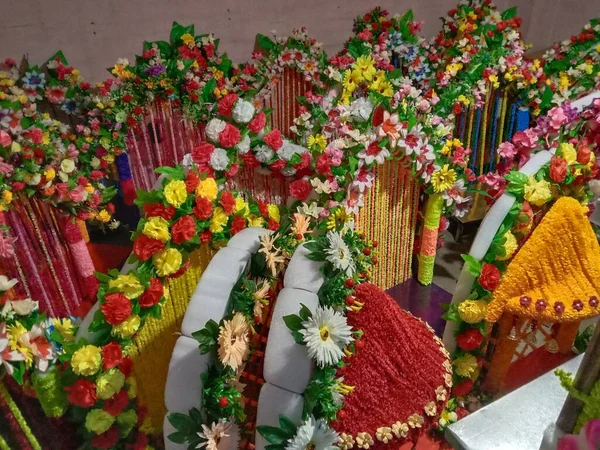 Molduras Decorativas Coloridas Com Guirlandas Flores Para Uso Multiúso Projetos — Fotografia de Stock