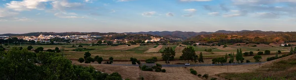 Огромный Панорамный Пейзаж Деревни Сельской Местности Время Заката Летом Costa — стоковое фото