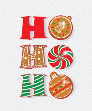 Santa say ho ho ho. Vector clipart