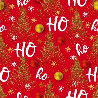 Karda Çam ve Ağaçlar 'ın olduğu kusursuz kış desenleri. Kozalaklı Orman. Noel süslemesi. Vektör illüstrasyonu