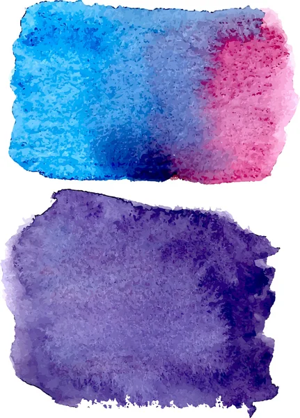 Manchas aquarela azul e roxo —  Vetores de Stock