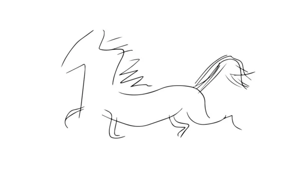Esquema de un caballo corriendo — Archivo Imágenes Vectoriales
