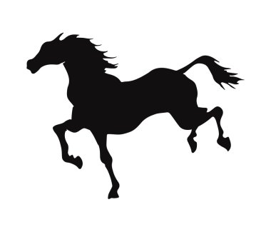 Bir at dörtnala silüeti