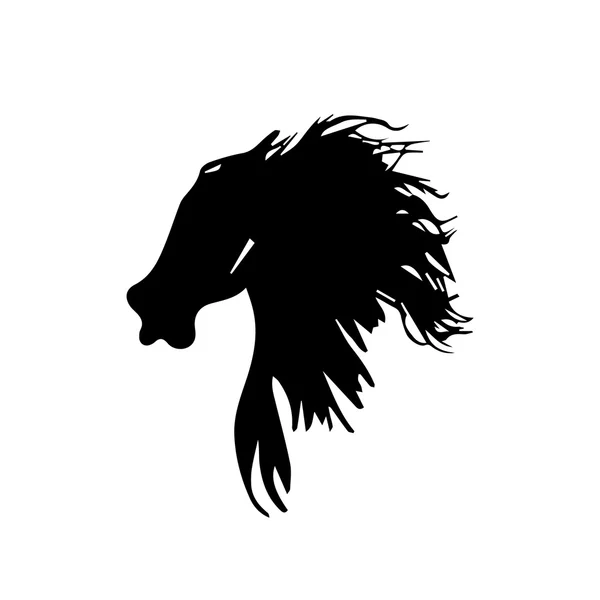 Silhouette of a black horse — Stock Vector