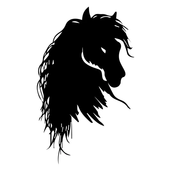 Silueta na černém koni — Stockový vektor