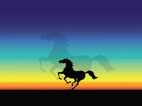 Gün batımında at çizim