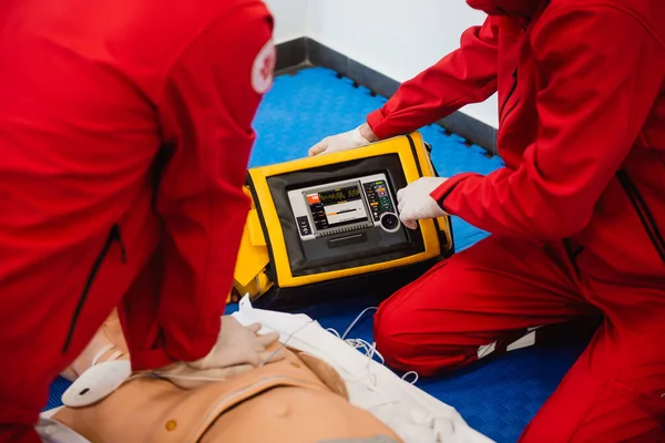 Hlr Och Aed Utbildning Automatiserad Extern Hjärtstartare För Räddning Och — Stockfoto