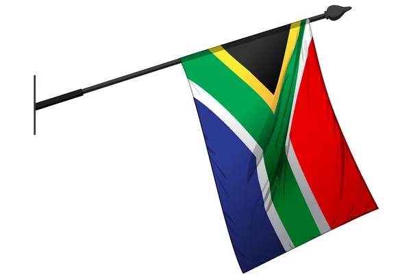 Bandeira sul-africana Hanging — Vetor de Stock