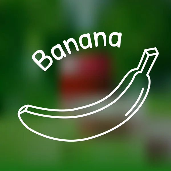 Icono de banana de línea delgada — Vector de stock