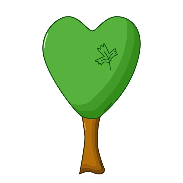 Icono del árbol del corazón, estilo de dibujos animados — Vector de stock