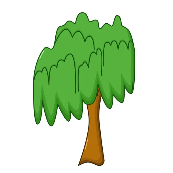 Willow tree ikona, stylu cartoon — Wektor stockowy