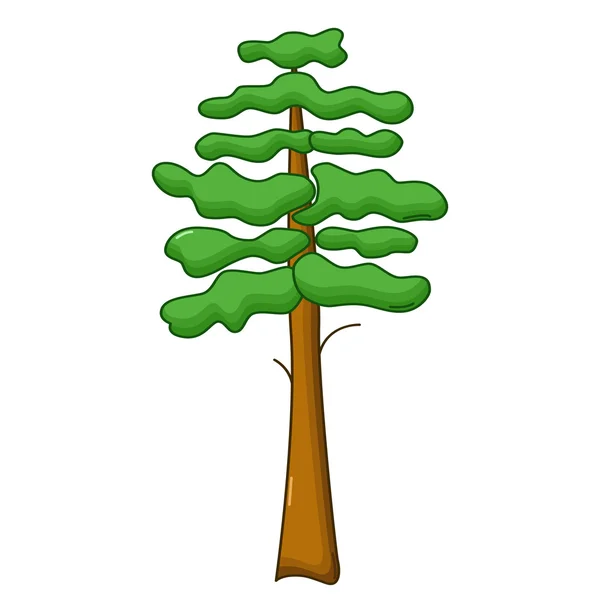Icono del árbol de pino, estilo de dibujos animados — Vector de stock