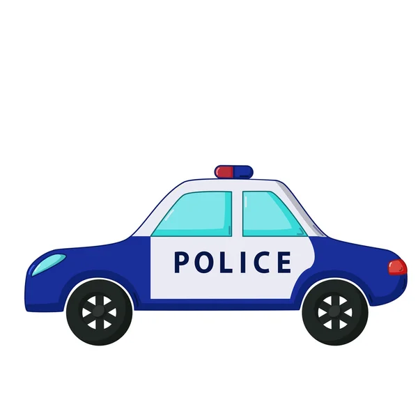 Icono de coche de policía, estilo de dibujos animados — Vector de stock