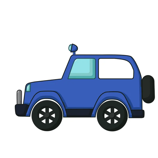 Icône de jeep bleue, style dessin animé — Image vectorielle