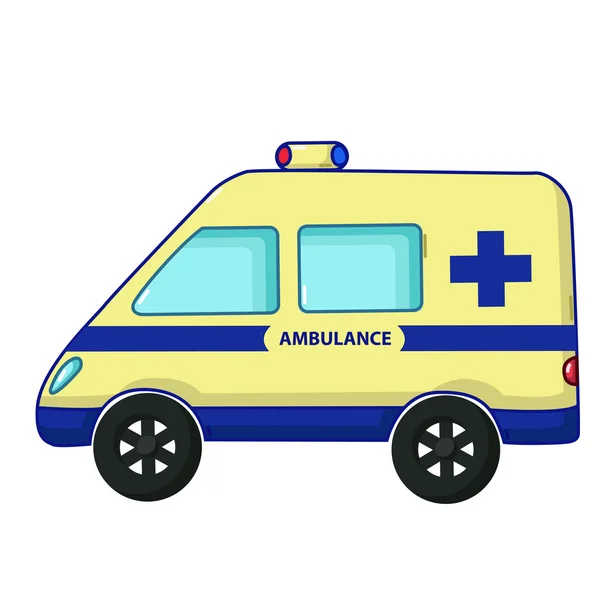 救急車の車のアイコン、漫画のスタイル — ストックベクタ