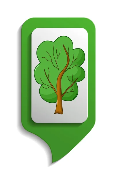 Mapa ícone de árvore de sinal, estilo dos desenhos animados —  Vetores de Stock