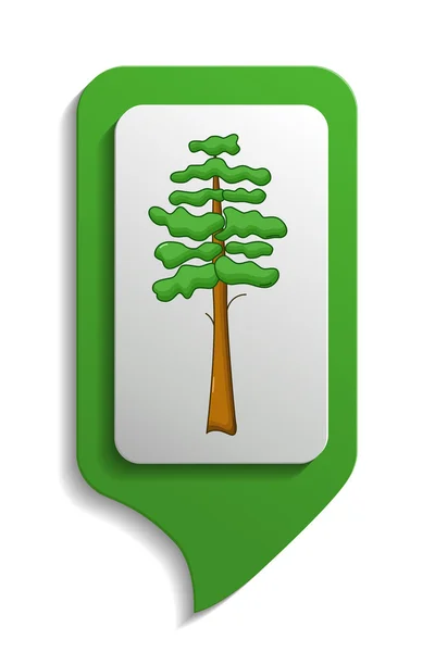 Mapa sinal pinho árvore ícone, estilo dos desenhos animados —  Vetores de Stock