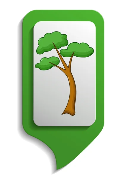 Mapa ícone de árvore de sinal, estilo dos desenhos animados —  Vetores de Stock