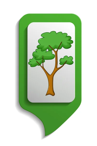 Mapa sinal savana árvore ícone, estilo dos desenhos animados —  Vetores de Stock