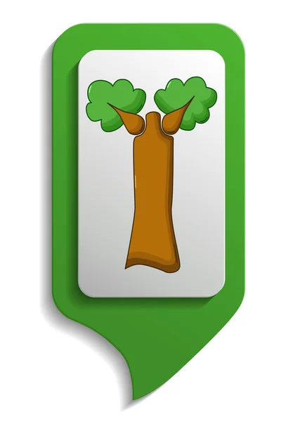 Mapa sinal baobab árvore ícone, estilo cartoon —  Vetores de Stock