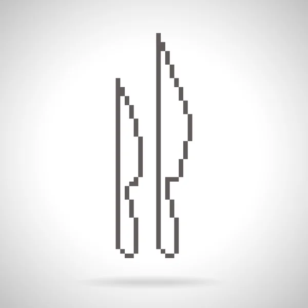 ピクセル アート スタイルのアイコンをナイフ 2 — ストックベクタ