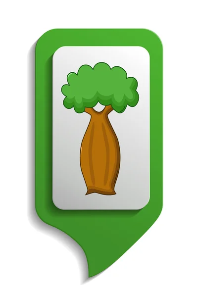 Mapa ícone de árvore de garrafa sinal, estilo dos desenhos animados —  Vetores de Stock