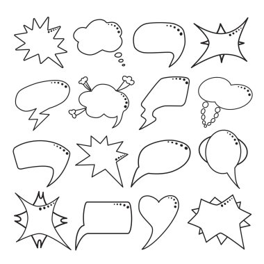 Konuşma balonları ayarla, ince çizgi stili