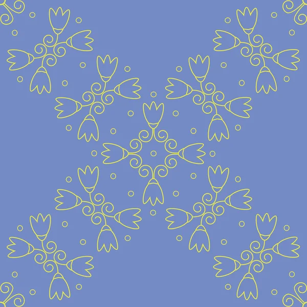 Ilustracja wektorowa - bezszwowe fioletowy tapetą z motywem kwiatowym — Wektor stockowy