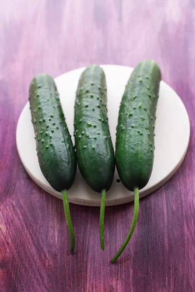Three fresh cucumbers — Stock Photo, Image