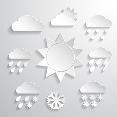 Weather icons white background clipart
