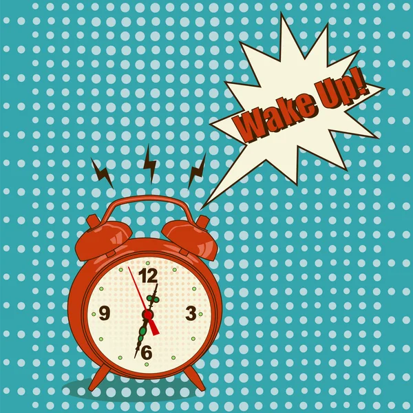 Alarm clock in pop art style — Stock Vector