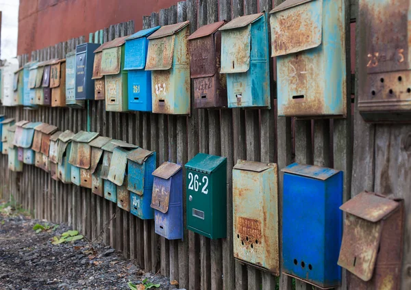 Set of old mailboxes — Stock Photo, Image