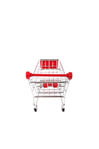 Carrinho de compras isolado no fundo branco — Fotografia de Stock