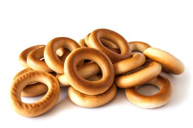 Beyaz bir arka plan üzerinde izole simit