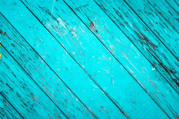 Velho fundo pintado de madeira na cor turquesa . — Fotografia de Stock