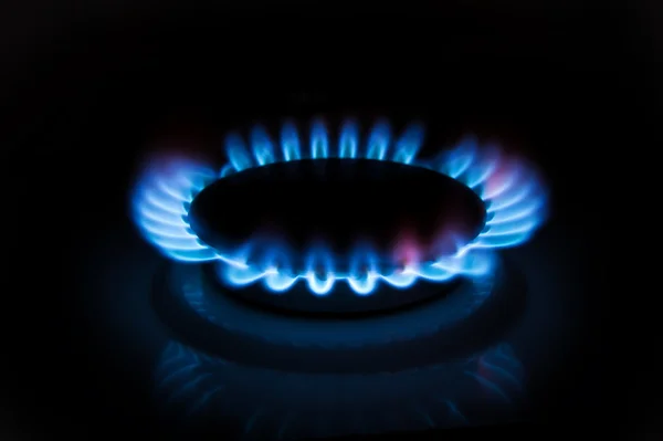 Gas burners in the kitchen oven — Stock Photo, Image