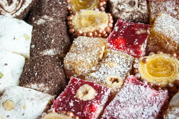 Surtido de barras turcas Delight (Azúcar recubierto de dulces suaves ) —  Fotos de Stock