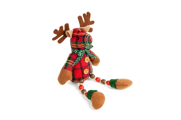 Natale renna giocattolo isolato su sfondo bianco — Foto Stock