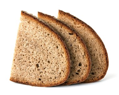 Beyaz arkaplanda tam tahıllı ekmek