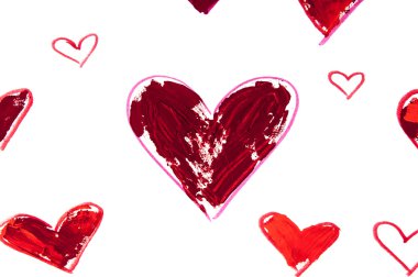 Beyaz arka plan üzerinde izole akrilik Kalpler