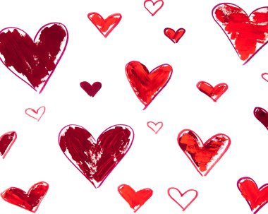 Beyaz arka plan üzerinde izole akrilik Kalpler