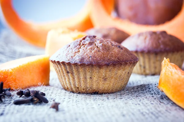 Domowe jesień dyni muffin — Zdjęcie stockowe