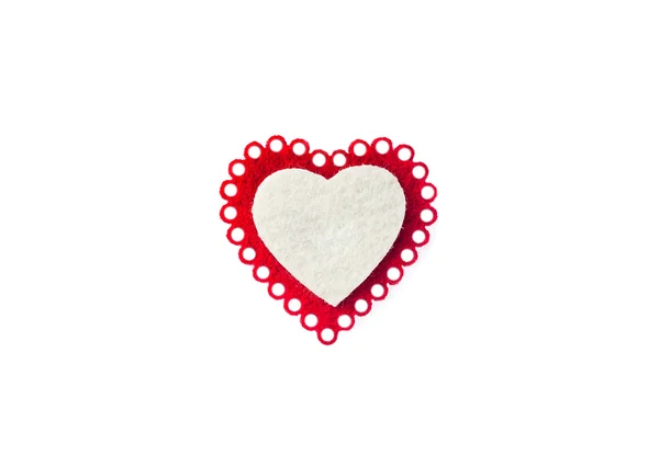 Red heart on a white background — Stock Photo, Image