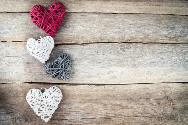 Heart on a wooden background. Vintage style. — Stock Photo, Image