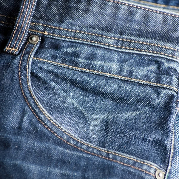 Mavi kot pantolon arka cebinde — Stok fotoğraf