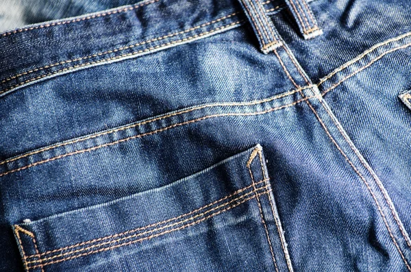 Mavi kot pantolon arka cebinde — Stok fotoğraf