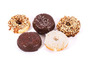 Çörekler beyaz arkaplanda izole edilmiş