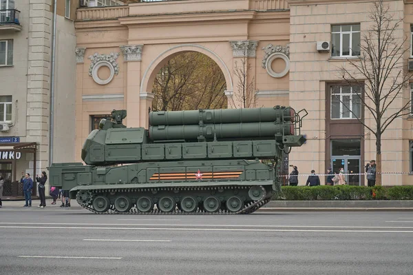 Federacja Rosyjska, Moskwa, 2021.04.29. Próba parady Dnia Zwycięstwa. — Zdjęcie stockowe